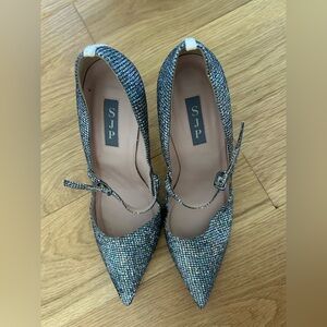 SJP Silver Sparkle Heels Size 39